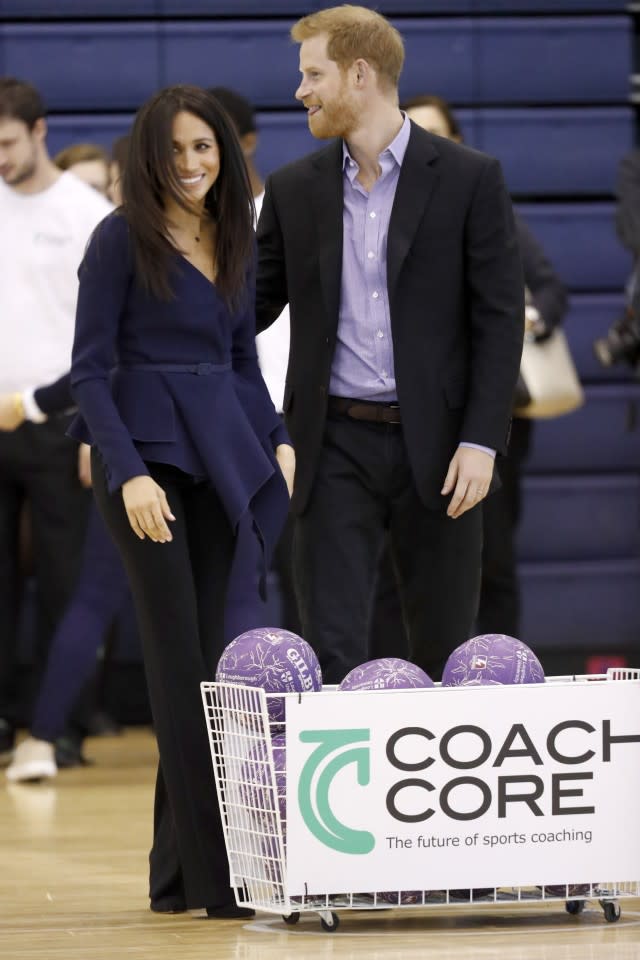 The Duke and Duchess of Sussex traveled to Loughborough University on Monday.