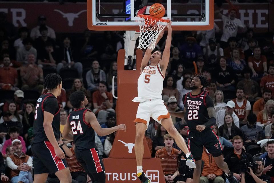 Texas forward Kadin Shedrick scored only two points on 1-of-7 shooting in Saturday's 78-67 loss to Texas in the Big 12 opener at Moody Center.