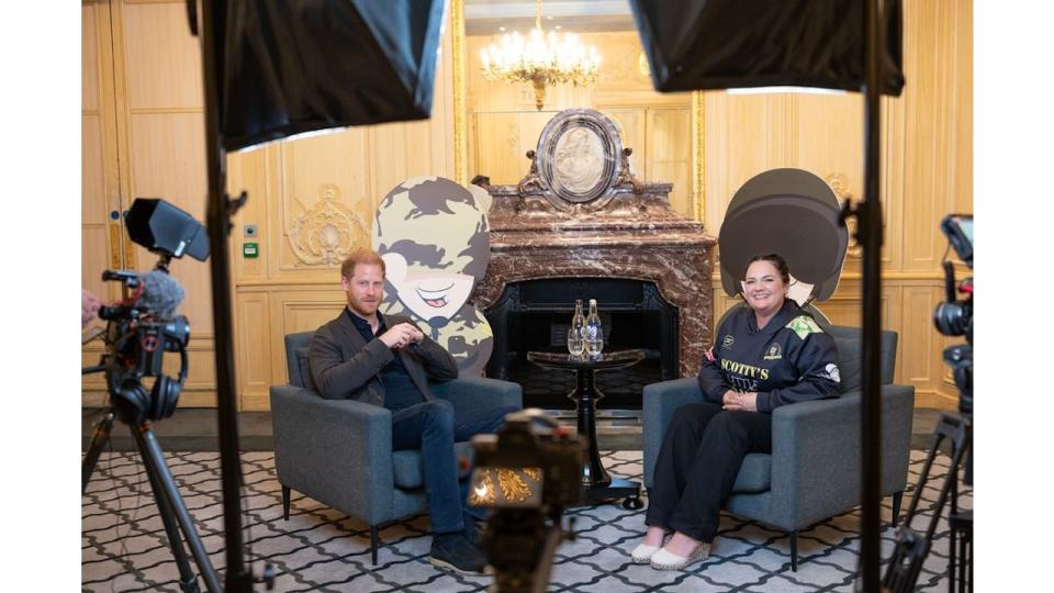 Prince Harry with Nikki Scott, Founder of Scotty's Little Soldiers