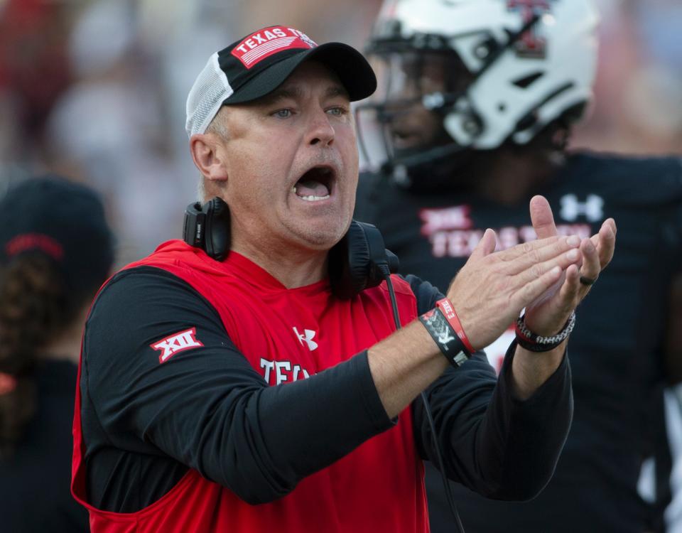 Texas Tech coach Joey McGuire leads the Red Raiders against No. 16 North Carolina State at 6 p.m. CDT Saturday in Raleigh. Both teams are 2-0.