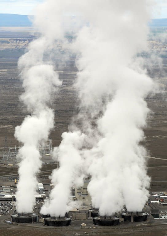 An aerial view of the Columbia nuclear power plant at Hanford, Washington State in 2011. Washington governor Jay Inslee said that the extent of the leaks at the Hanford nuclear site -- which first produced fuel for nuclear bombs in World War II and closed down 25 years ago -- was "disturbing."