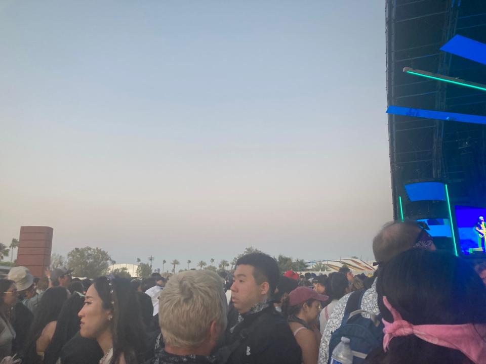 Some Blink-182 fans leave their set early after the band's comments about "cancellation" on Friday, April 14, 2023 in Indio.