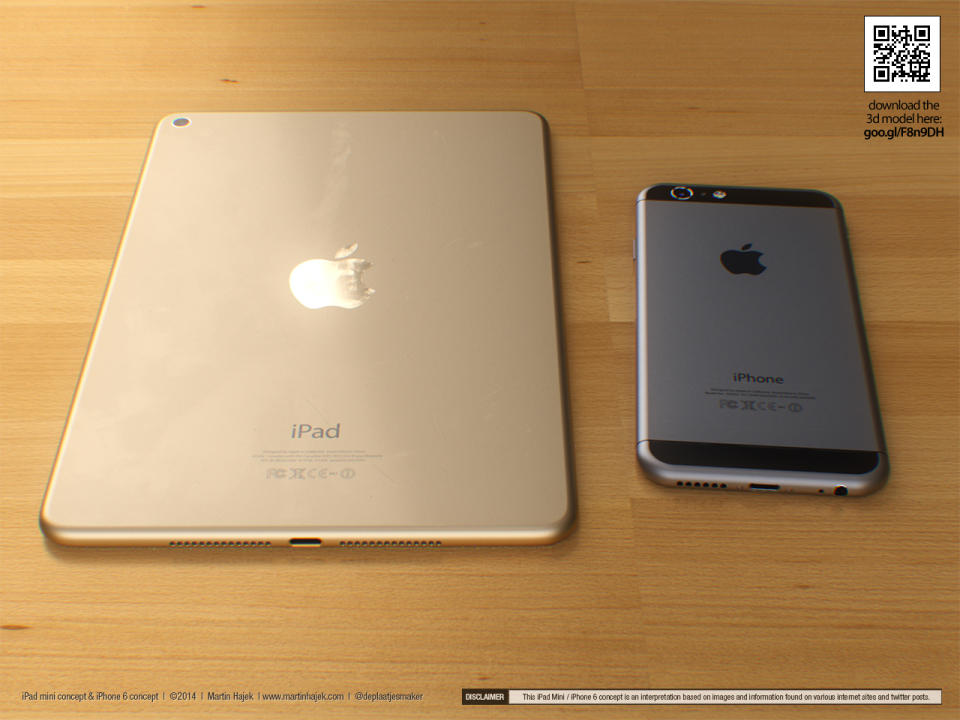 iPhone 6 and next-gen Retina iPad mini rendered by design master