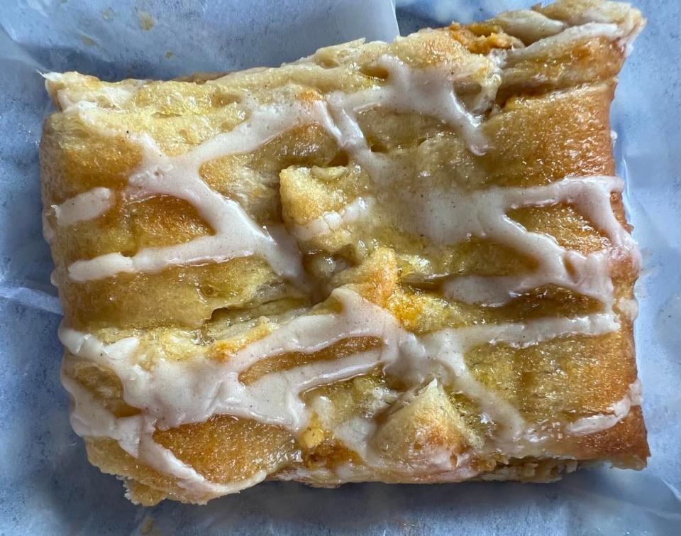 A pumpkin Danish pastry is among the standout items at Stuffed Pastry, a bakery on South Main Street in North Canton next to Whole Latte Love Cafe.