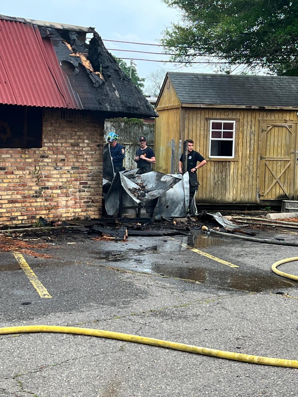 Landmark restaurant George’s Grill caught on fire Tuesday, April 4, 2023.