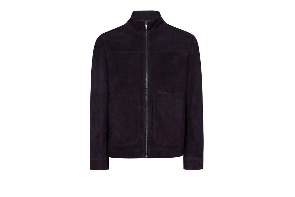 Reiss “Callum” suede zip through jacket