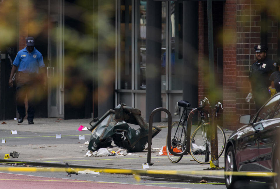 Debris and a mangled toolbox in Chelsea