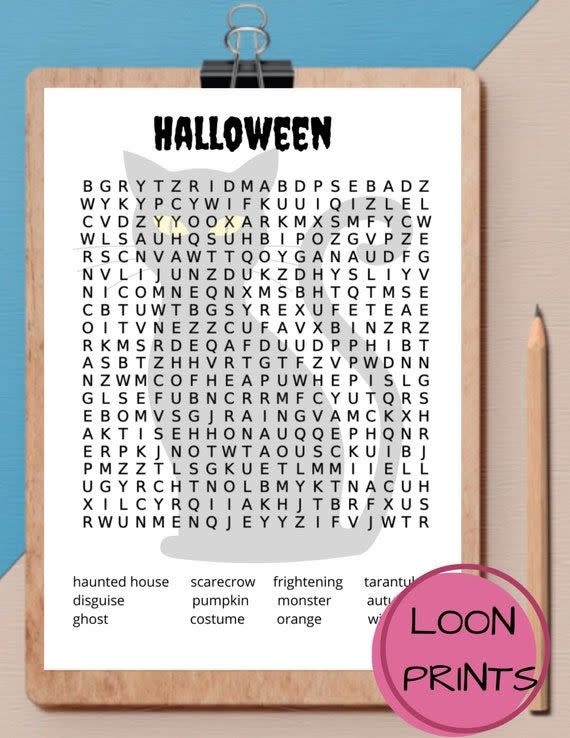 Halloween Word Search