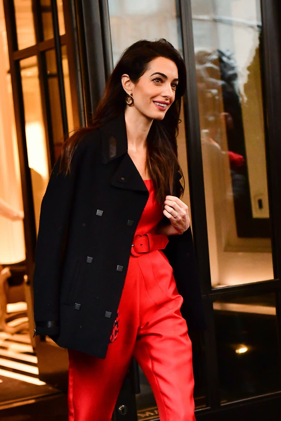 Amal Clooney spotted leaving the baby shower