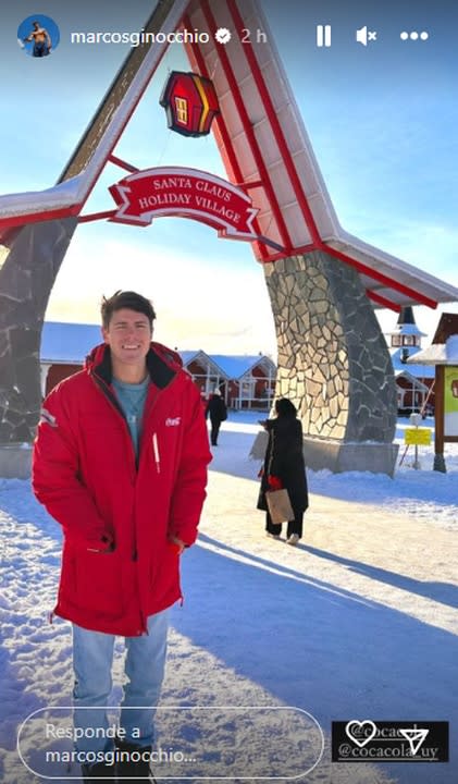 A través de sus stories, Marcos Ginocchio comparte sus días en Finlandia (Foto: CapturaInstagram/@marcosginocchio)