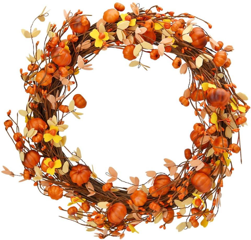 Shiny Flower Fall Wreath