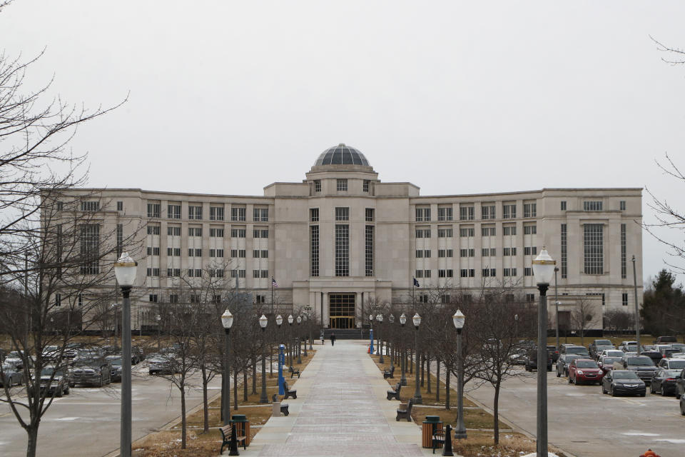 In a photo from Jan. 17, 2020, the Michigan Hall of Justice is seen in Lansing, Mich. The Michigan Court of Appeals struck down key changes to the state's ballot drive law on Monday, Jan. 27, 2020. The ruling was the second in fourth months to negate much of the law that was enacted by Republican-led Legislature and then-Gov. Rick Snyder in a contentious lame-duck session in 2018. (AP Photo/Carlos Osorio, File)