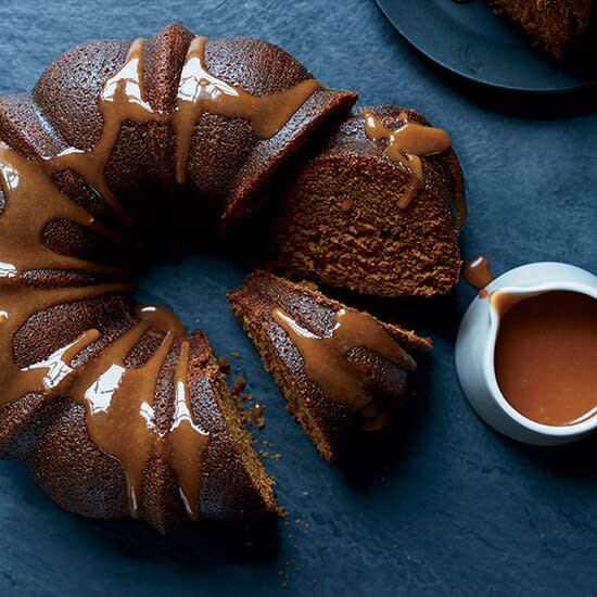 Porter Bundt Cake with Whiskey-Caramel Sauce