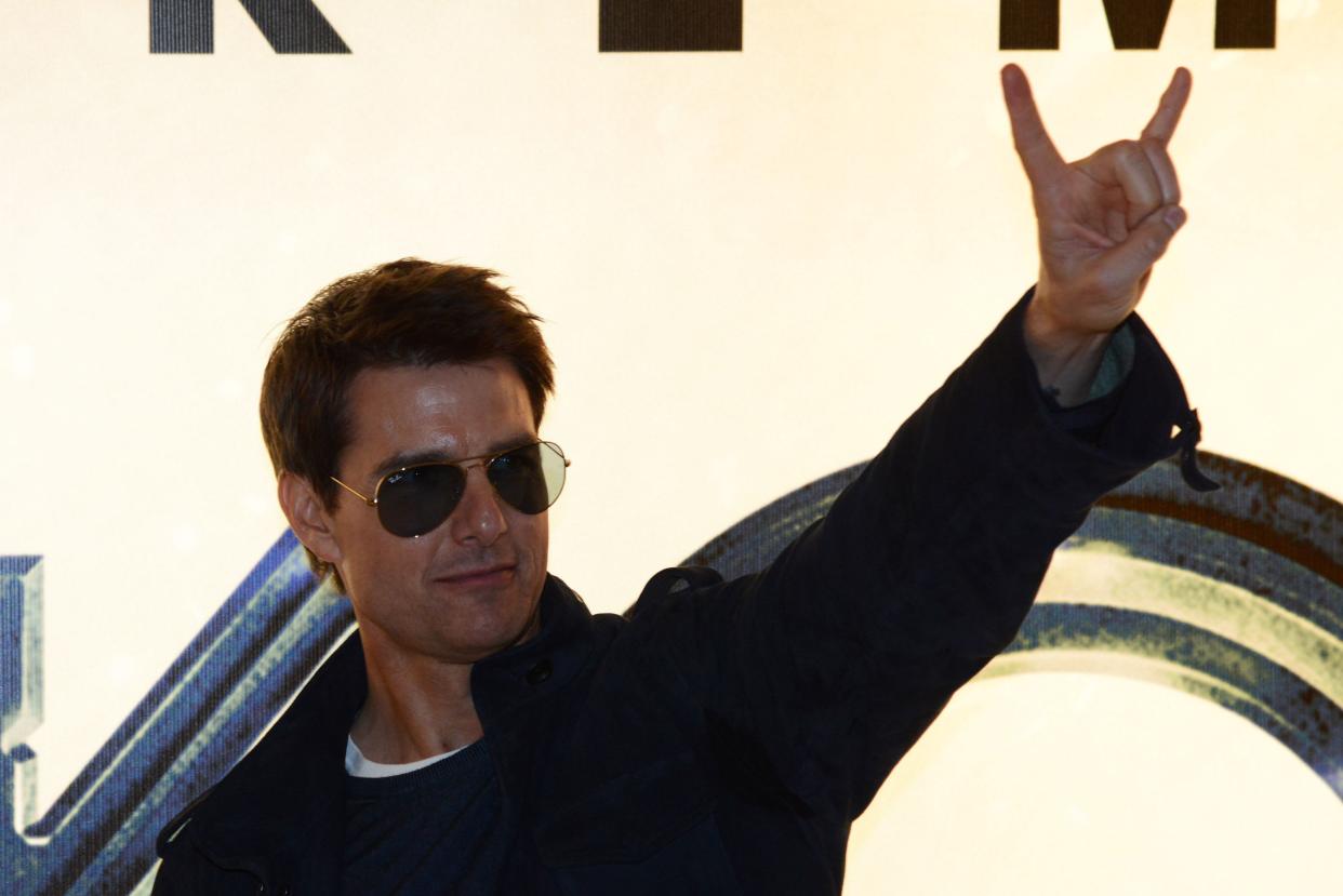 Tom Cruise attends the European premiere of Rock Of Ages at The Odeon Leicester Square on June 10, 2012 in London, England.