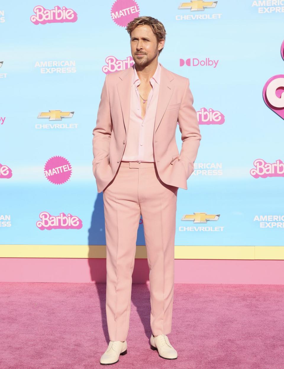 los angeles, california july 09 ryan gosling attends the world premiere of barbie at shrine auditorium and expo hall on july 09, 2023 in los angeles, california photo by rodin eckenrothwireimage