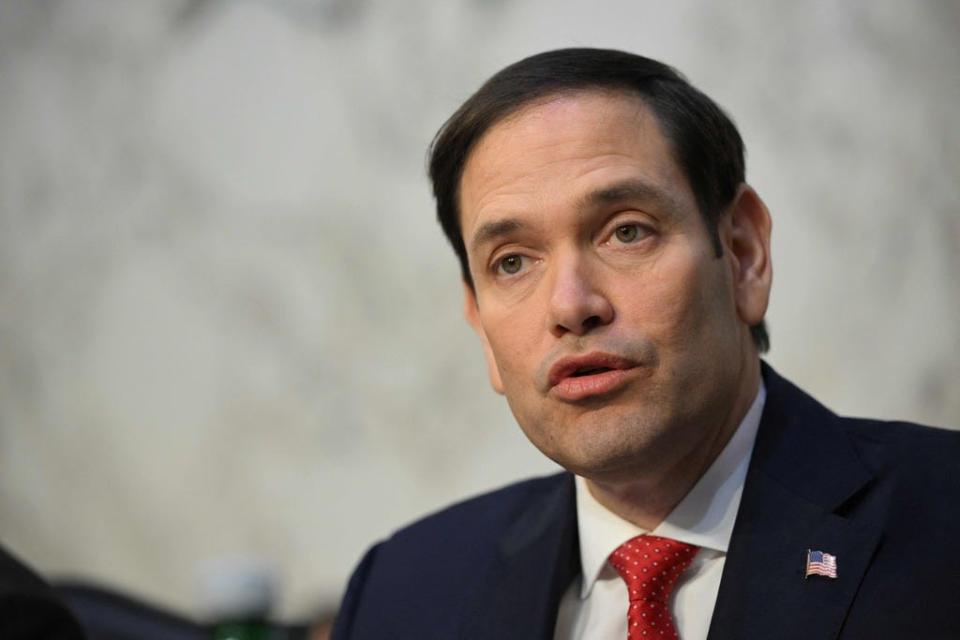 US Senator and Senate Intelligence Committee Vice Chair, Marco Rubio, speaks during a hearing on worldwide threats, in Washington, DC, on March 8, 2023.