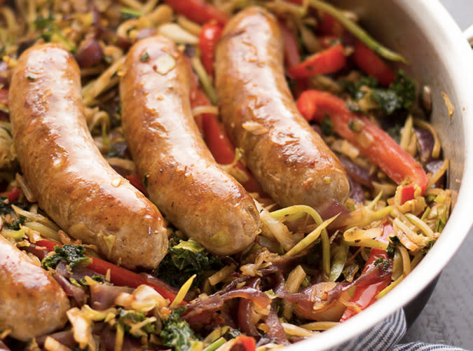 One-Pot Sausage and Slaw Skillet