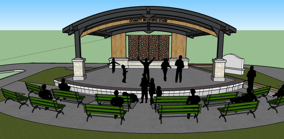 Conceptual drawing of the new Schmitt Brothers Stage at the Central Park West in Two Rivers.