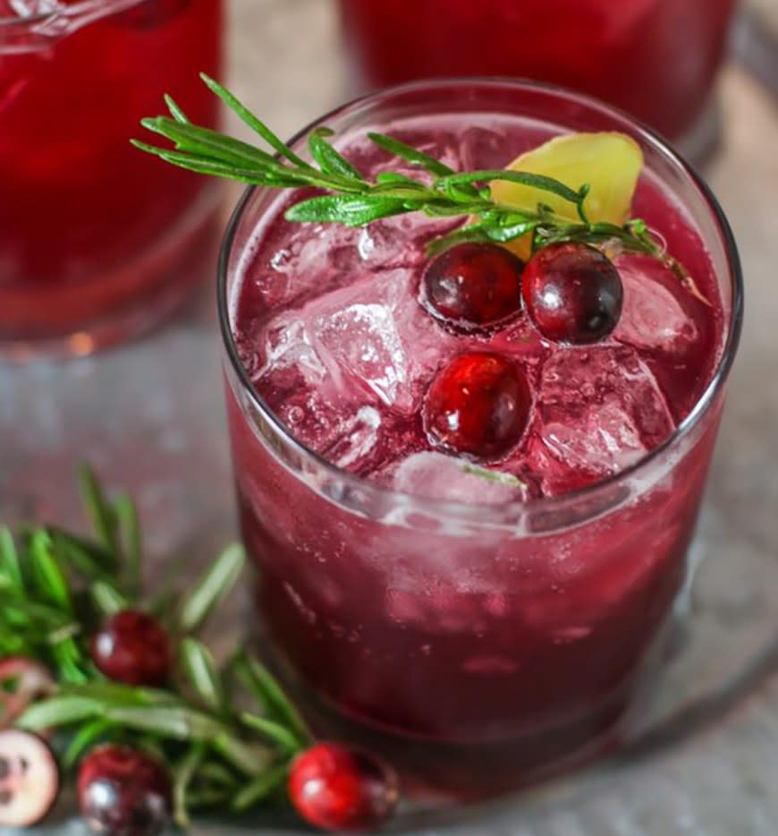 Sparkling Cranberry Kombucha Mocktail from The Real Food Dietitians