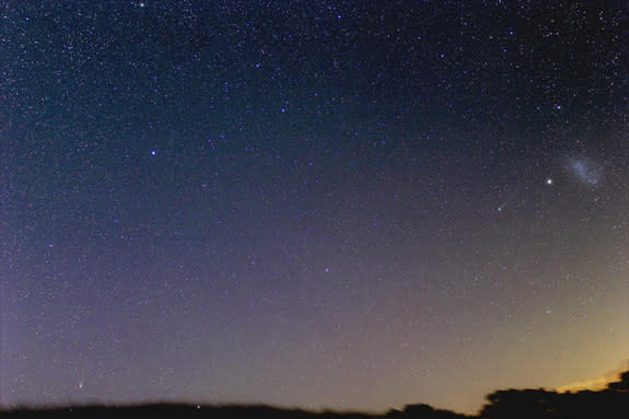 Astrophotographer Justin Tilbrook of Penwortham, South Australia, caught this photo of Comets Lemmon (bottom left) and Pan-STARRS (right near the Small Magellanic Cloud) together on Feb. 17. 2013. He writes: "This is the one I've been waiting f