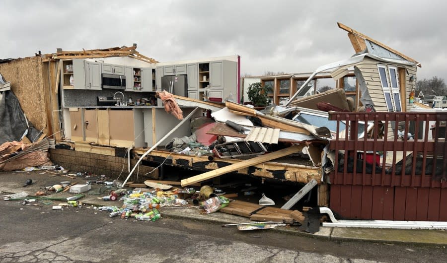 Multiple people are dead in Logan County after violent storms and possible tornadoes ripped through central Ohio, March 14, 2024. (NBC4)