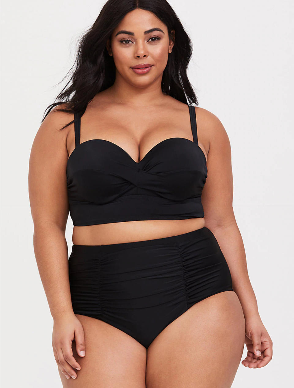 Black Twist Underwire Bikini Top and Bottoms (Photo: Torrid)