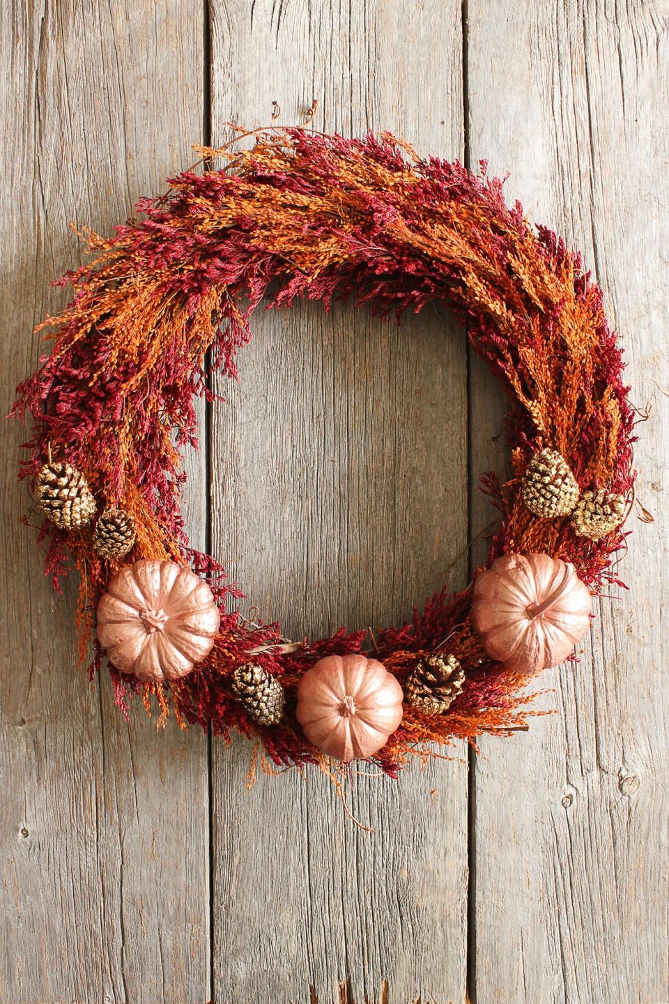 Autumnal Dried Caspia Wreath