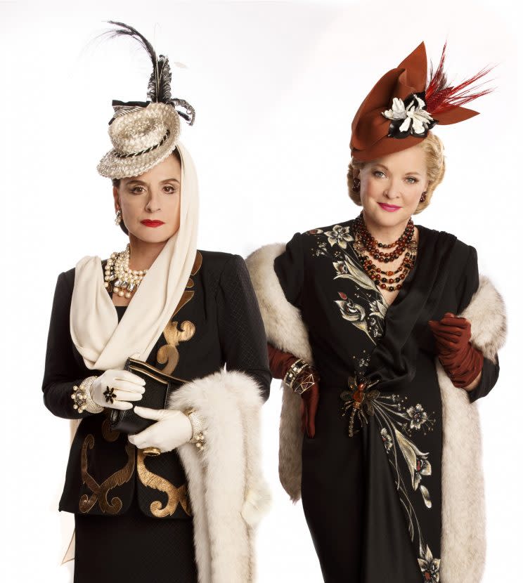 Patti LuPone and Christine Ebersole, as Helena Rubenstein and Elizabeth Arden, in War Paint.