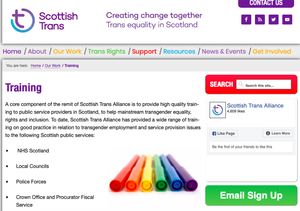 <em>The Scottish Trans Alliance advertises courses offered by NHS Lothian (Scottish Trans Alliance)</em>