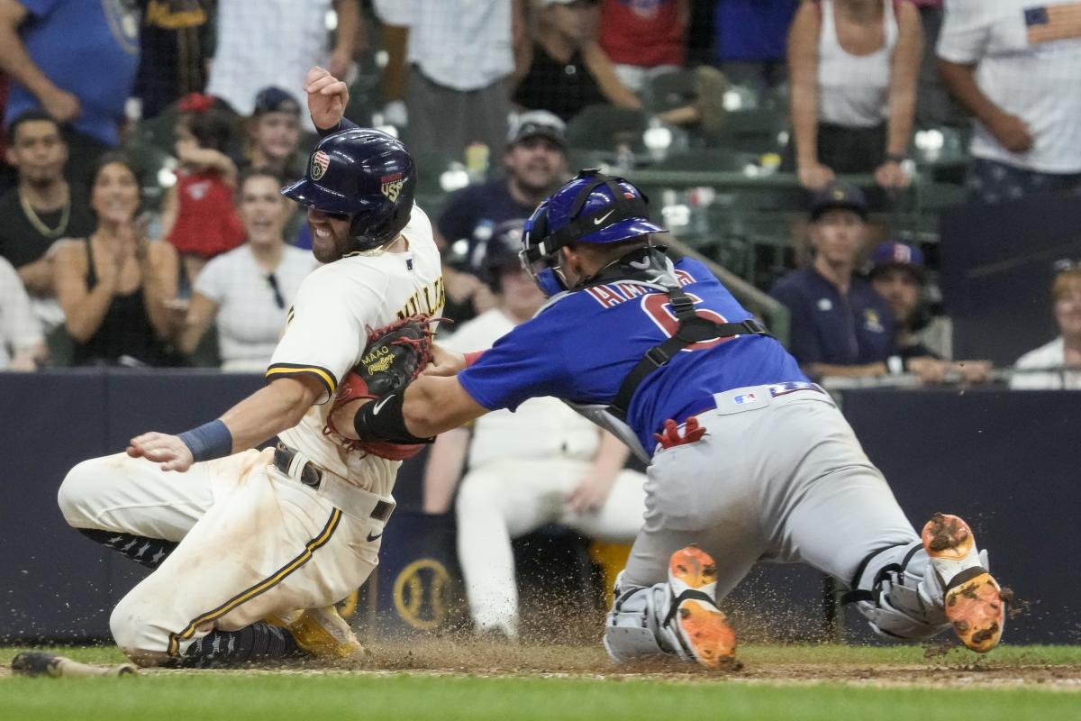 Brewers' Miller beats his former team with an RBI double in the