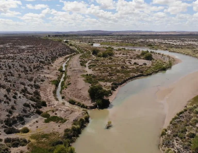 El río Chubut se encuentra prácticament eseco