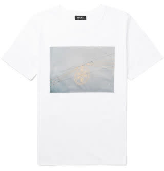 <p>Christmas jumpers are rubbish, but what isn't rubbish is this A.P.C. t-shirt with a cool and subtle image of a snowflake hanging from power lines against the grey expanse of a December sky. </p><p>Très chic.</p><p><em>A.P.C Printed Cotton Jersey T-Shirt, £75, <a rel="nofollow noopener" href="https://www.mrporter.com/en-gb/mens/apc/printed-cotton-jersey-t-shirt/972710?ppv=2" target="_blank" data-ylk="slk:mrporter.com;elm:context_link;itc:0;sec:content-canvas" class="link ">mrporter.com</a></em></p>