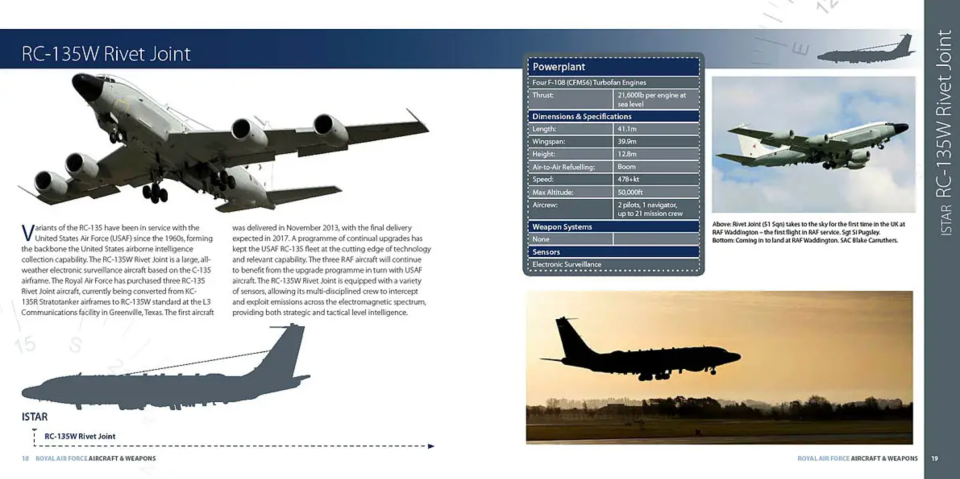 An official Royal Air Force factsheet on the RC-135W Rivet Joint. <em>Crown Copyright</em>