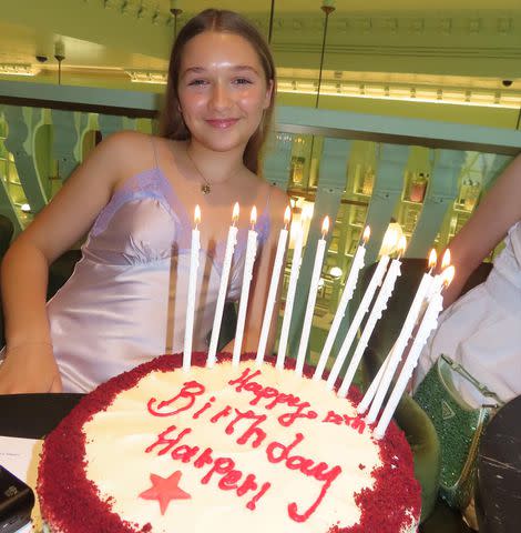 <p>Victoria Beckham/Instagram</p> Harper had a giant birthday cake