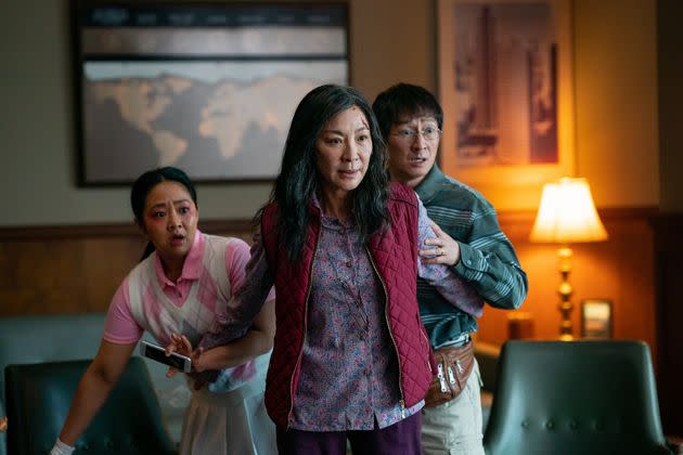 From left: Stephanie Hsu, Michelle Yeoh and Ke Huy Quan in 