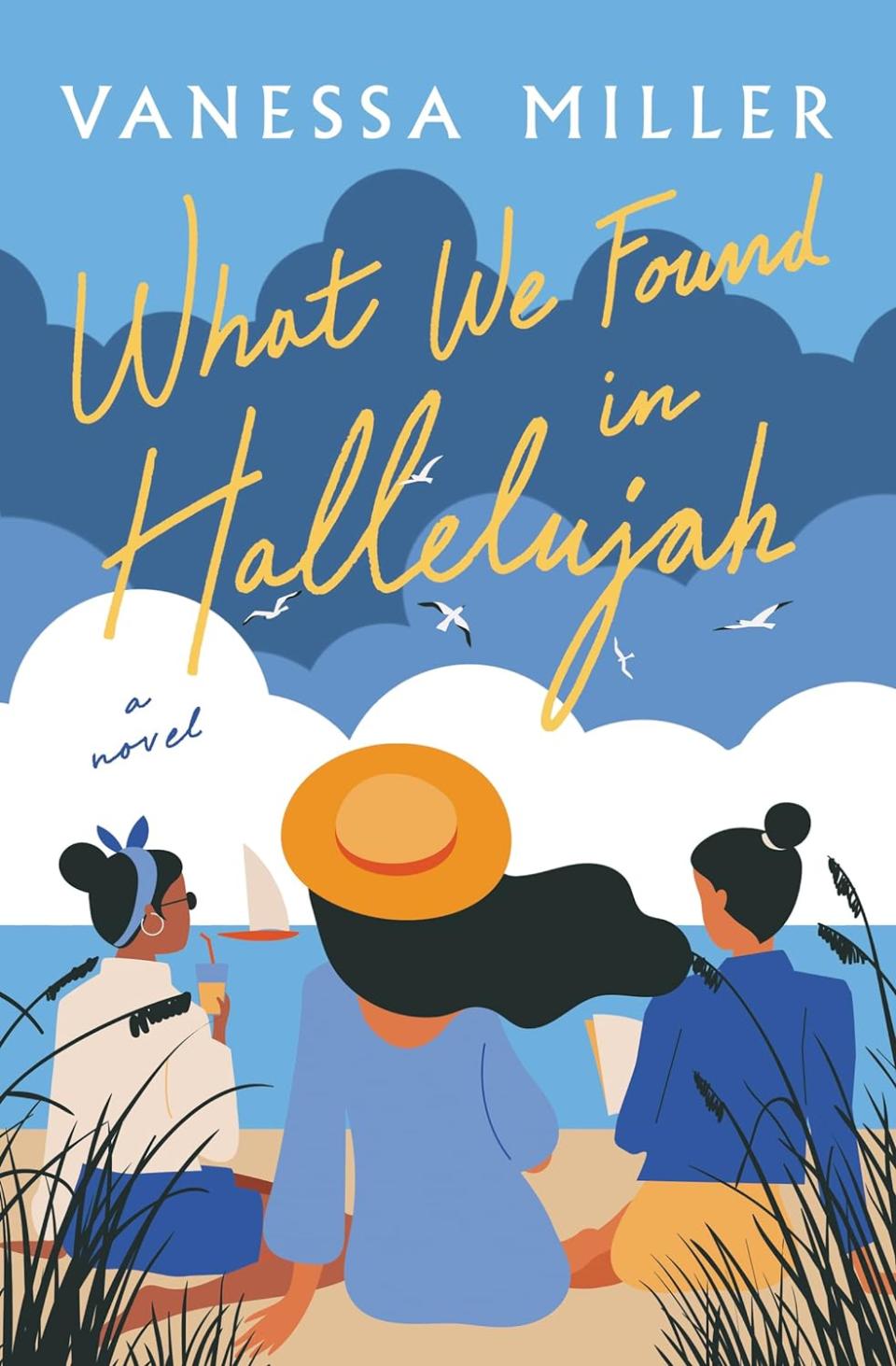 Cozy Fall Reads: What We Found in Hallelujah by Vanessa Miller book cover that shows three Black women sitting on a beach during fall