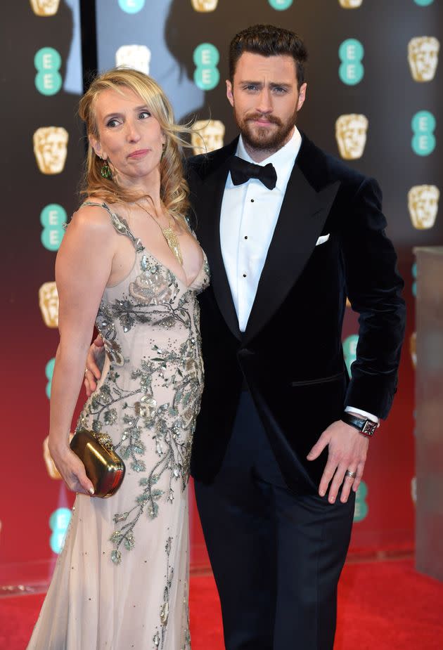 Sam and Aaron at the 2017 Baftas