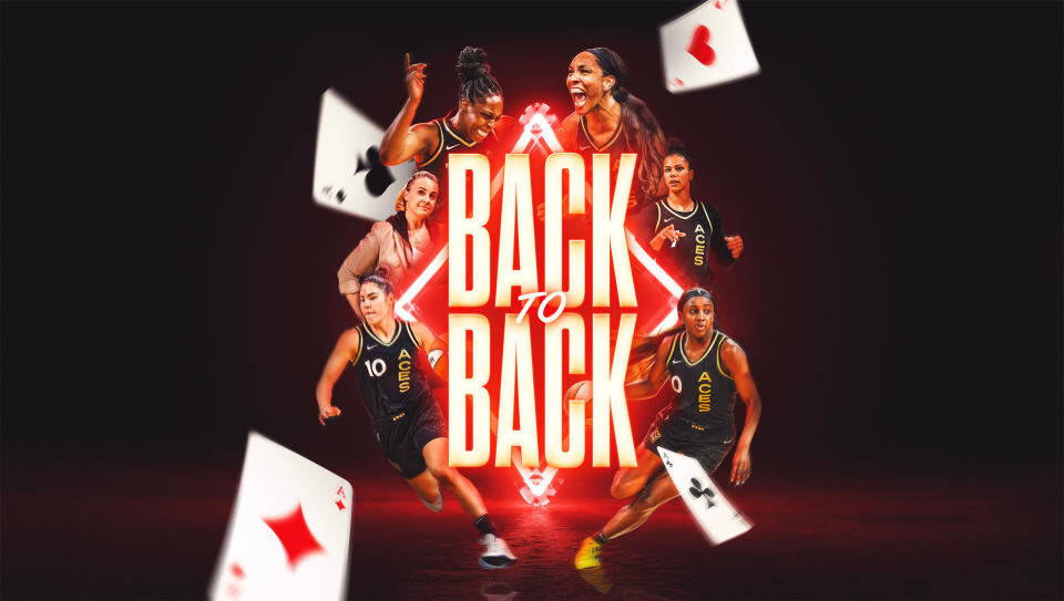 The Las Vegas Aces became the first back-to-back WNBA champions since 2001-02. (Illustration by Mallory Bielecki/Yahoo Sports)