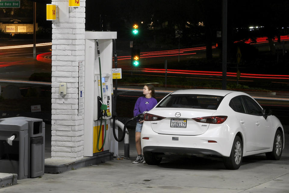 Gas prices could rise as weather agencies predict an active hurricane season for the U.S. Gulf Coast. (AP Photo/Mark J. Terrill)