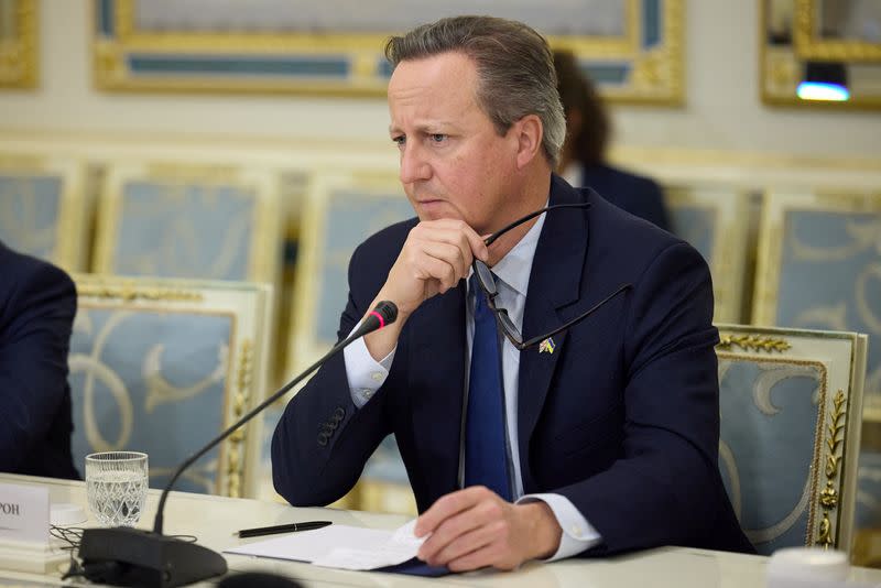 Britain's Foreign Secretary Cameron visits Kyiv