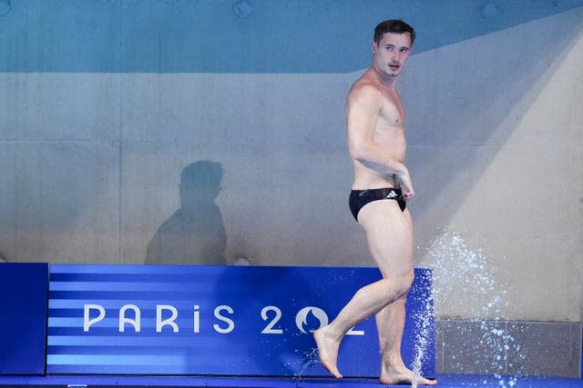 Jack Laugher competing at the 2024 Olympics