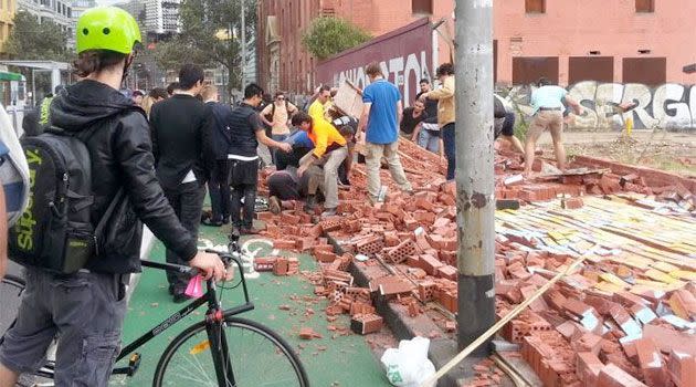 Three people, including a brother and sister, were killed in the wall collapse tragedy in Melbourne's CBD in March 2013. Photo: Library