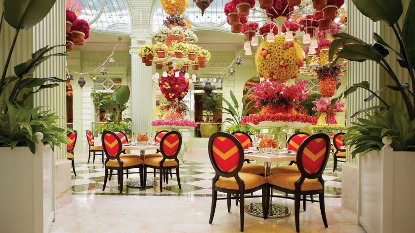 The atrium of The Buffet at Wynn Las Vegas is as elegant as ever, but the self-serve steam tables have been removed. Moving forward, diners will be able to eat all that they want, but they will order from menus.