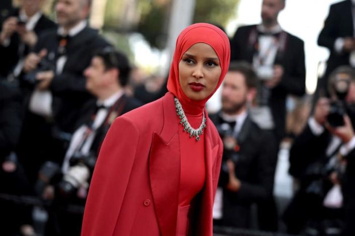 Somali-Norwegian model Rawdah Mohamed arrives for the screening of the film &quot;Mother And Son (Un Petit Frere)&quot; during the 75th edition of the Cannes Film Festival in Cannes, southern France, on May 27, 2022.