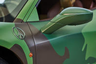 <p>The distinctive Prancing Horse badge of the Ferrari marque was replaced with a CND-style peace symbol. </p>