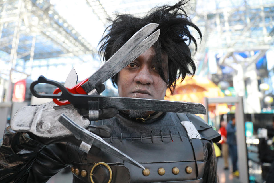 Ishmael from New Jersey dressed as "Edward Scissorhands" attends the New York Comic Con 2019  at the Jacob Javits Center on Oct. 5, 2019 in New York City. (Photo: Gordon Donovan/Yahoo News)