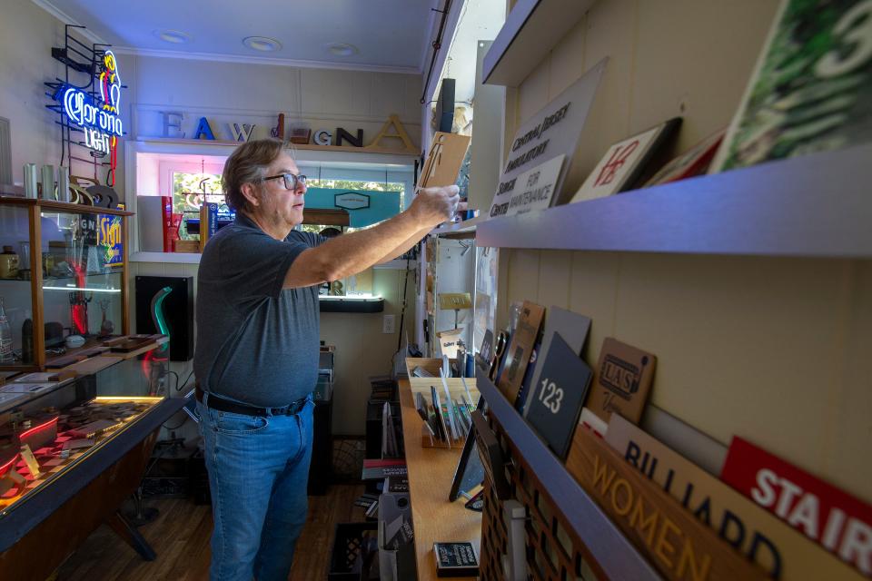 Larry Aufiero, owner of Project Sign, an Atlantic Highlands creator and manufacturer of a broad range of signs since 1988, talks about his business in Atlantic Highlands, NJ Monday, September 26, 2022. 