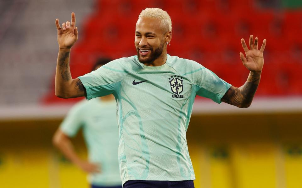 Brazil's Neymar during training - REUTERS