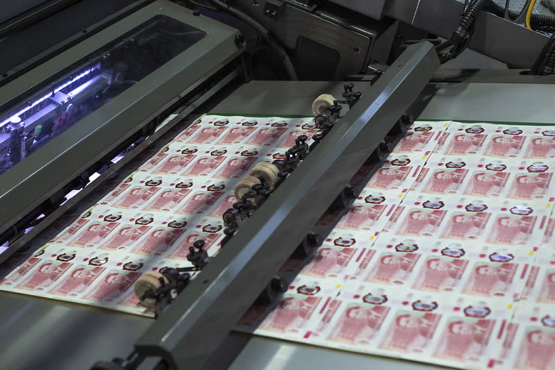 Printing in progress. Photo: Bank of England