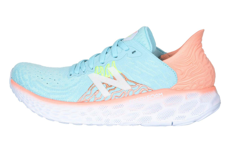 new balance, running shoes, blue pink